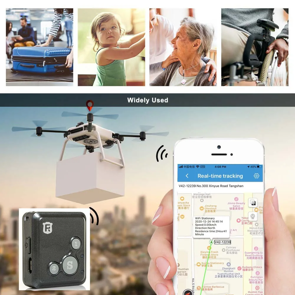 Новый мини GPS трекер для детей персональный детский gps локатор RF V16 7 дней в режиме