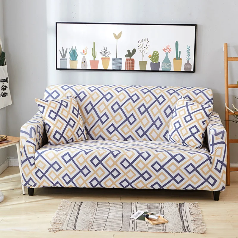 Геометрический эластичный чехол на диван для диван в гостиной чехол для дивана чехол хлопок защитный чехол для мебели, для дивана крышка стрейч
