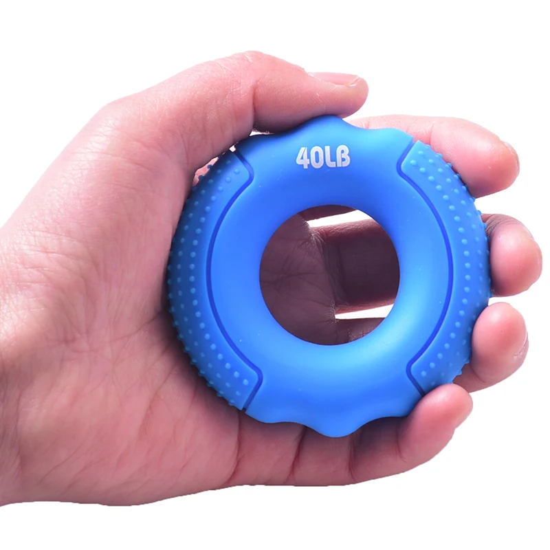 Силиконовый зажим для пальцев рука сопротивление группа зажимное кольцо носилки на запястье палец предплечья тренажер Pow Упражнение кистевой эспандер - Цвет: Синий