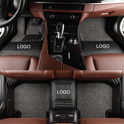 Автомобильный коврик для автомобиля Audi A1 A3 A4 A5 A6 A7 A8 Q3 Q5 Q7 Q8 2011 2012 2013 Аксессуары для автомобилей, коврик для ног - Название цвета: Black beige coil