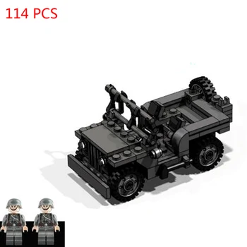 

hot lepining military WW2 technic US Army Jeepes Troop transport car vehicles figures bricks weapons war Building Blocks toys
