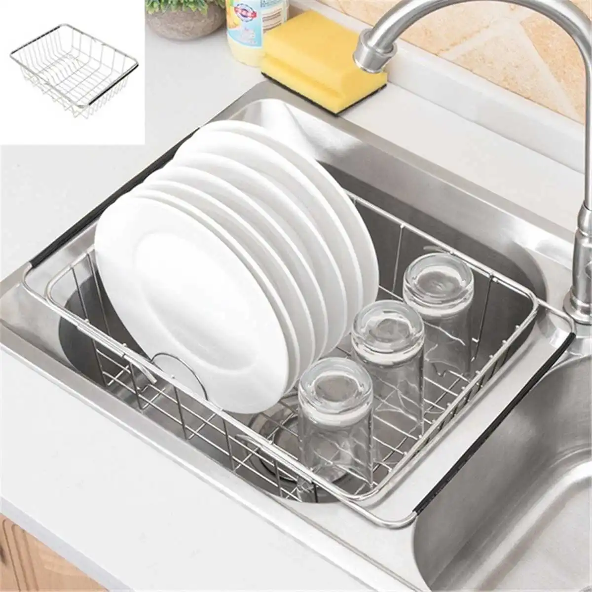 Kitchen Counter Stainless Steel Dish Rack TGBY