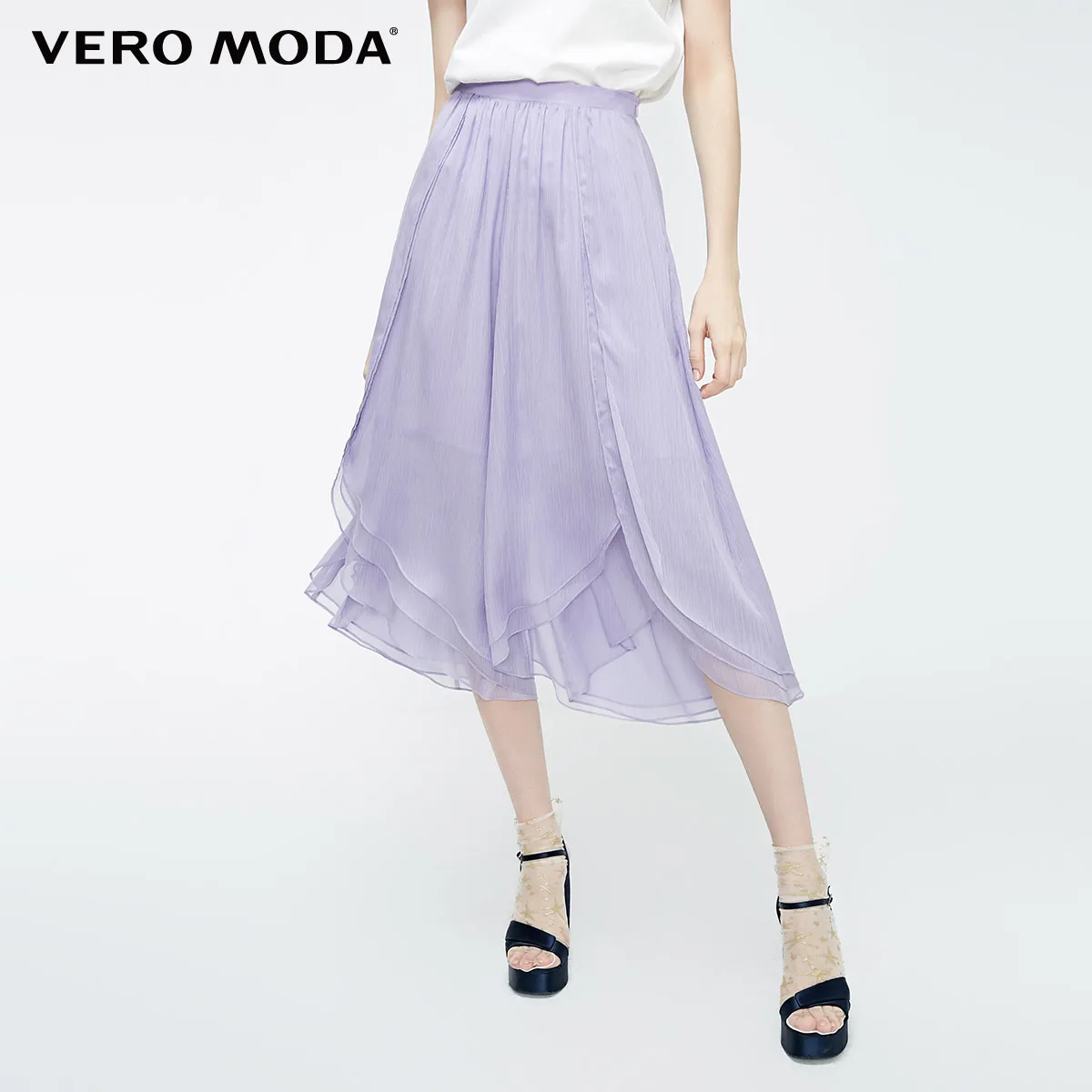 Vero Moda Новые поступления Ins стиль драпированные брюки капри | 31926J533 - Цвет: Orchid petal