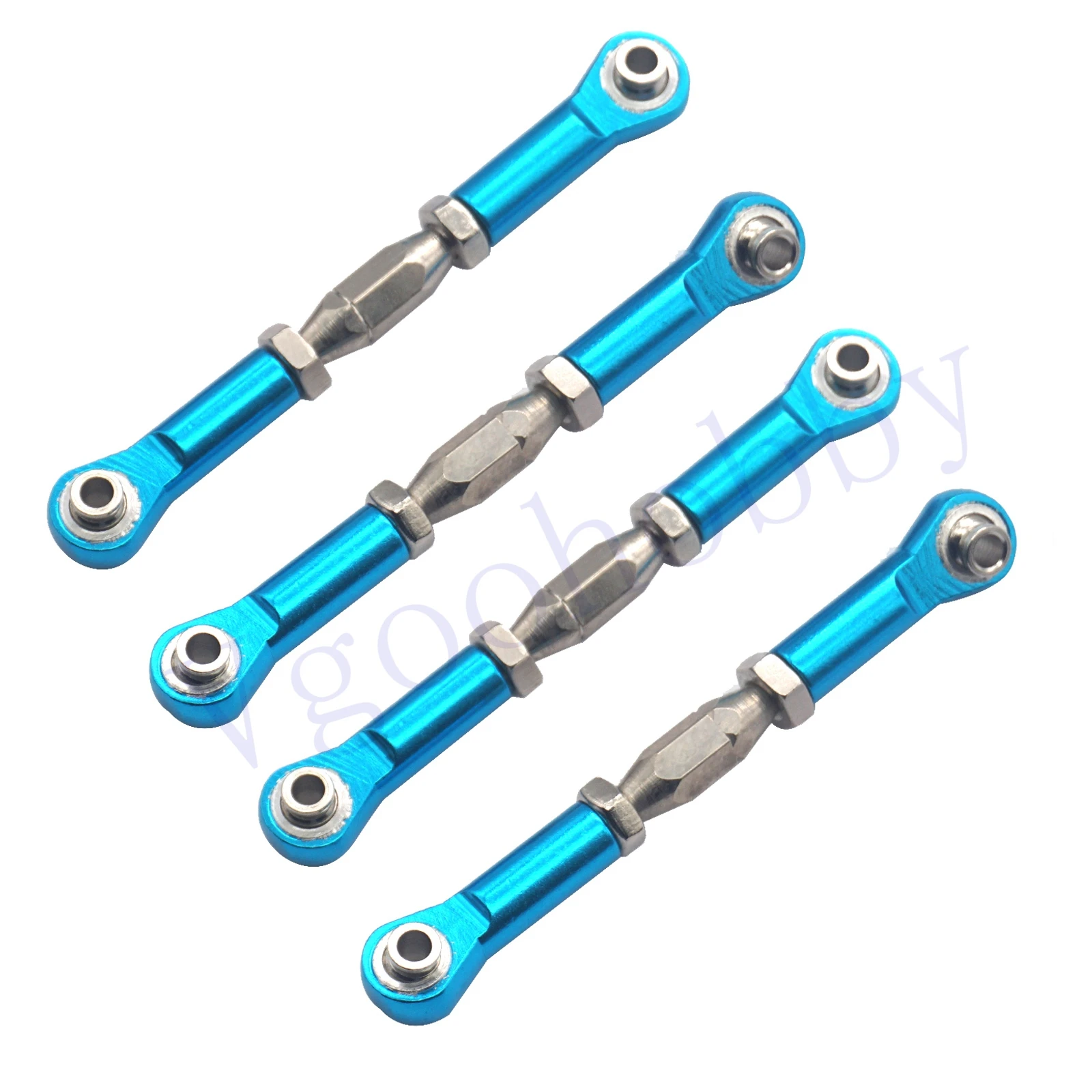 

4Pack Metal Alloy RC Turnbuckle Rod Steering Linkage Servo Link Pull Rod Tie Rod for Redcat Volcano EPX HPI 94111 1/10 RC Car