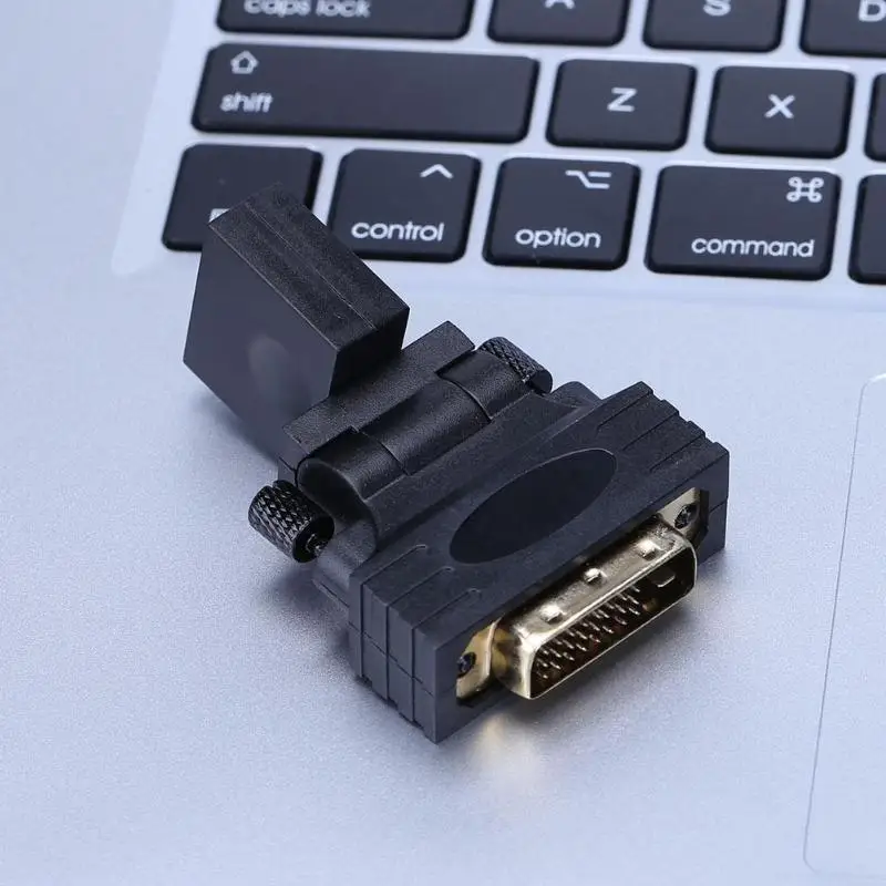 360 градусов Поворотный 24+ 1pin DVI штекер HDMI Женский конвертер адаптер