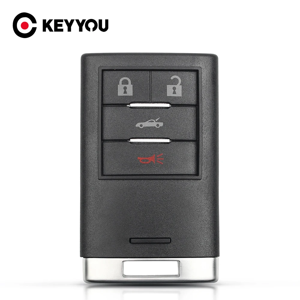 Запасной смарт ключ KEYYOU с 4 кнопками для Cadillac CTS XTS DTS SRX 2008 2013|Ключ от авто| |