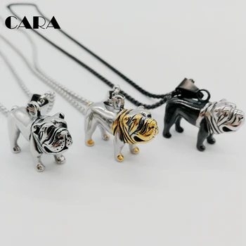 

New 2 tone 316L stainless steel animal pet pendant & necklace adorable Sharpei dog necklace jewelry for men women CARA0218