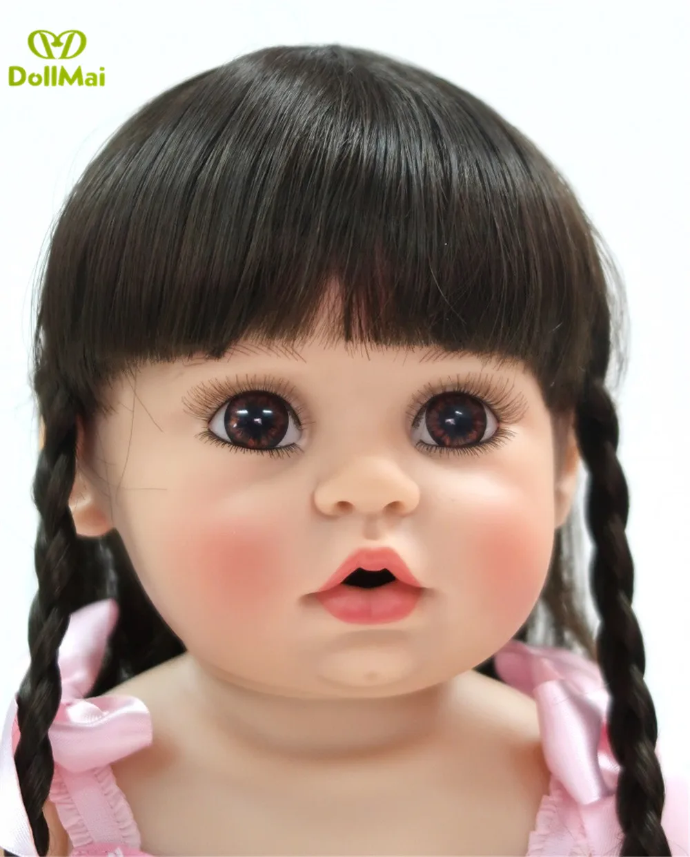 DollMai bebe reborn, милая девочка, близнецы, новорожденные куклы, полностью силиконовая виниловая кукла-реборн для детей, подарок для купания, игрушки