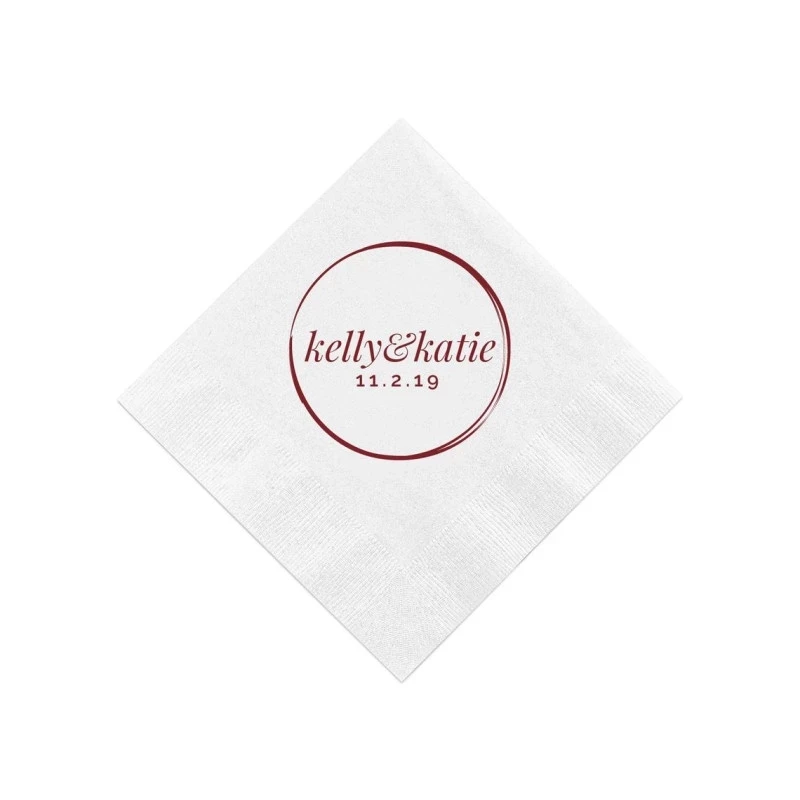 

50pcs Modern Monogram first name - Personalized Wedding Napkins, Rehearsal Dinner, Engagement Party, Custom Bar Napkins