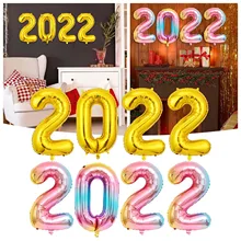 

Foil Balloons Gold Silver Rose Gold Balloons Happy New Year Globos New Year 2022 Number Foil Balloons Gold Silver Digit Air Ball