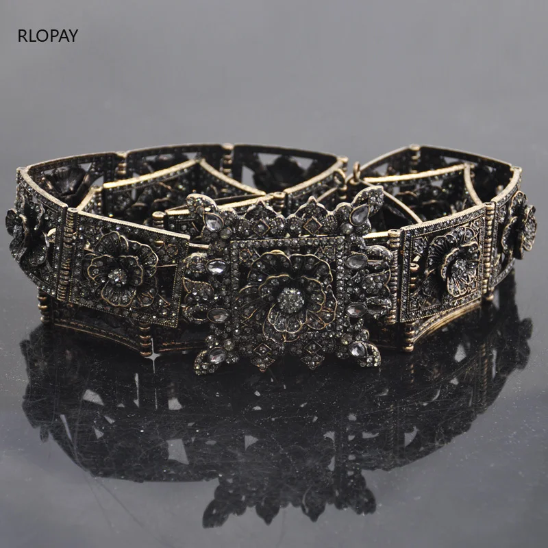 

Turkish Fashion Jewelry Belts Trendy Kaftan Belts Crystal Flower Model Waist Chain Arabic Luxury Wedding Jewelry Belts