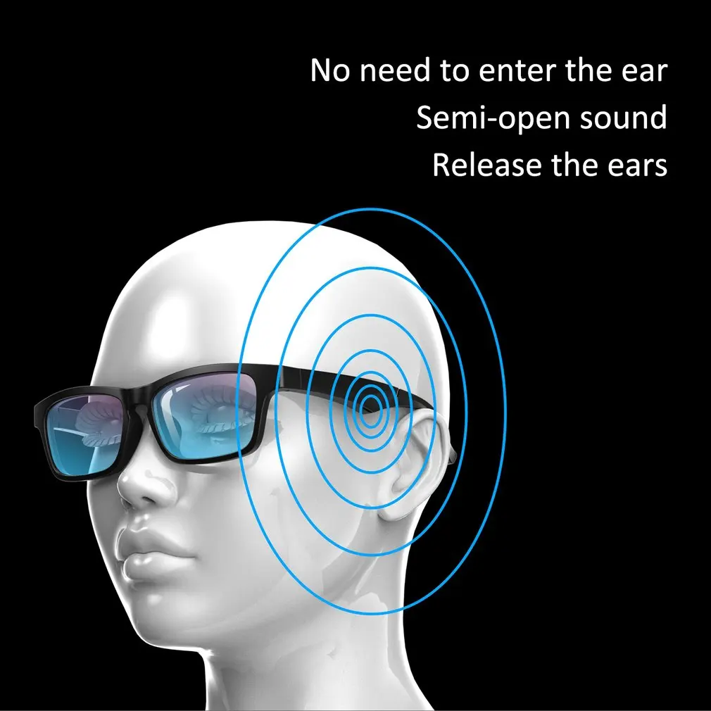 K1 Smart Wireless Headset Glasses 90mAh USB Car Sports Anti-Blu-ray Bone Conduction 5.0 Glasses Headphones