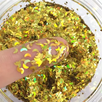 

Ultrathin Eo-Friendly Paillettes 3mm Moon Shape Loose Sequins for Nail Art PET Sequin Wedding DIY Craft Decoration Confetti 8g
