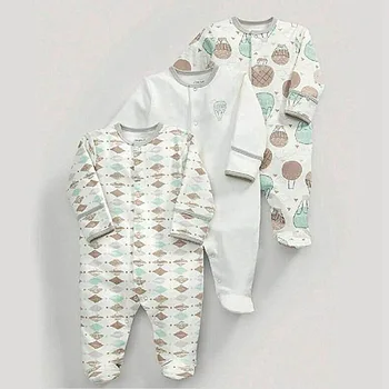

Spring and Autumn section hot air balloon pattern cotton long-sleeved baby onesies haber romper 3 piece set 60cm(Gray & Green)