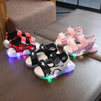 

Baby Sandals LED Light Luminous Sandals Boys Girls Soft-Soled Glowing Shoes Toddler Girl Sandals New Fashion Kids 2019 Sport