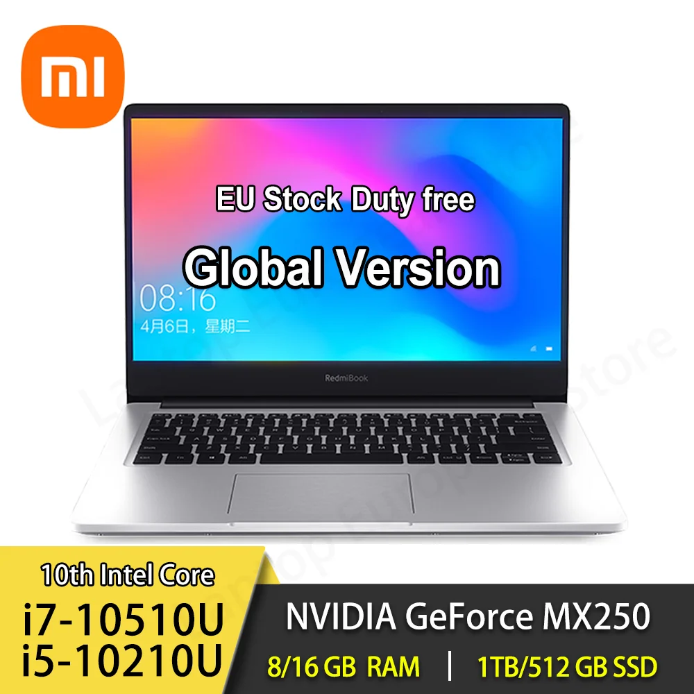 Ноутбук Xiaomi RedmiBook 14 дюймов i5-10210U/i7-10510U MX250 8/16 ГБ DDR4 256/512 Гб SSD Windows 10 | Компьютеры и
