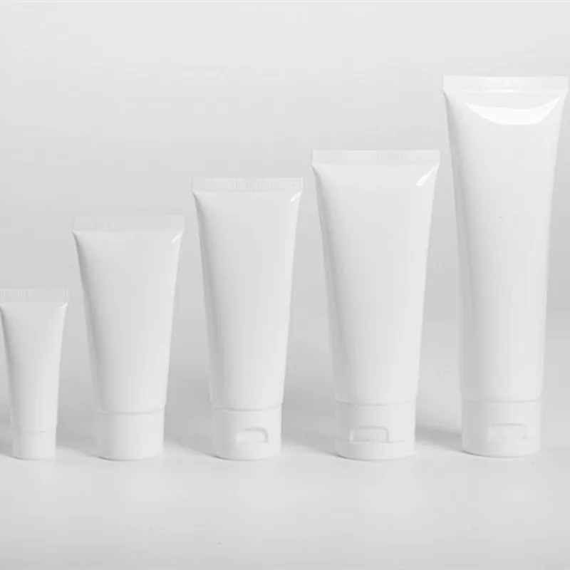 

20pcs 15ml 30ml 50ml 100ml white Empty Facial Cleanser Bottle Refillable Makeup Container Sample Bottles Soft Tube Cosmetic Pot