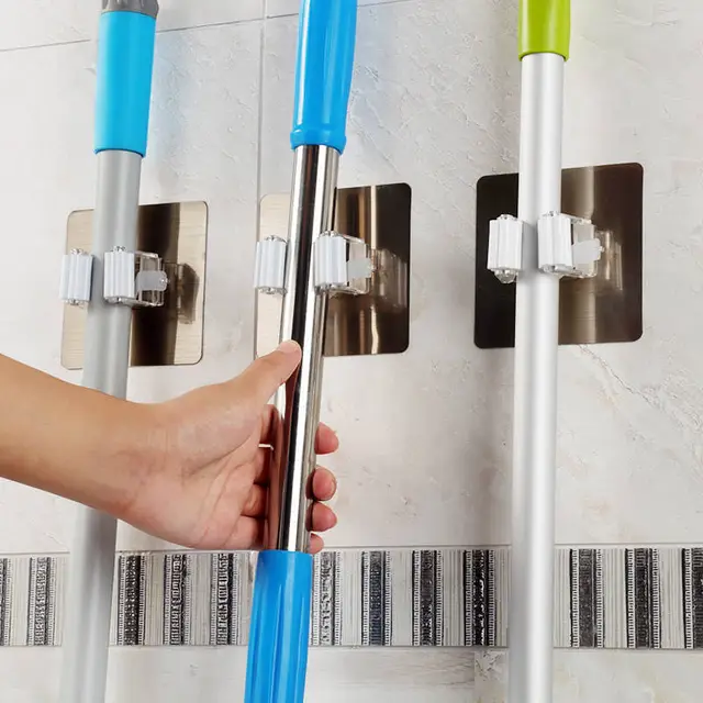 Mop Tartó Seprű Horgok Rack Fürdőszobai Kiegészítők Otthoni És Konyhai Szervezés Falra Szerelt Fogas Tároló Szívócső Cső - Image 4
