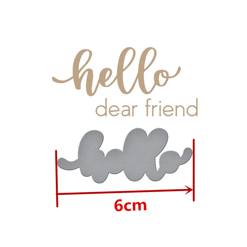 Word Hello Metal Hot Foil Plate for Scrapbooking and Card Making New Dies