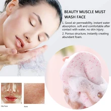 1 шт. губка слоеная мягкая губка для очистки лица макияж Очищающая губка косметический спонж Чистящие Инструменты случайный цвет