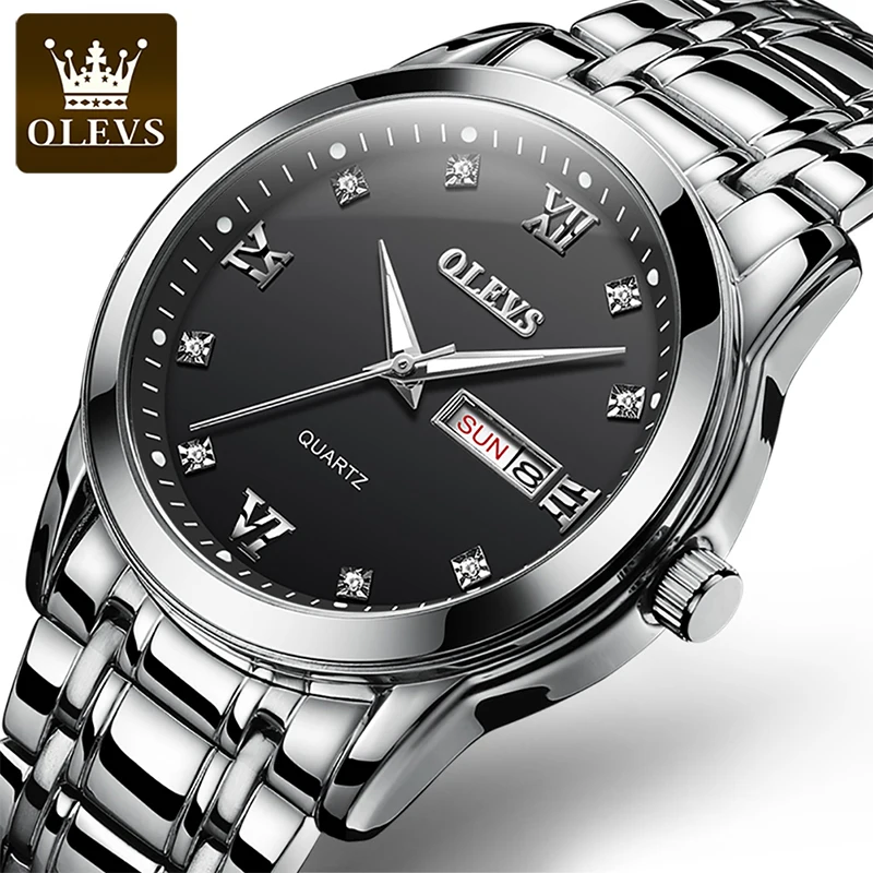 OLEVS New Quartz Men's HD Luminous 30 Meter Water Resistant Watch Digital Scale Simple Business Single Calendar Watches 8691 | Наручные