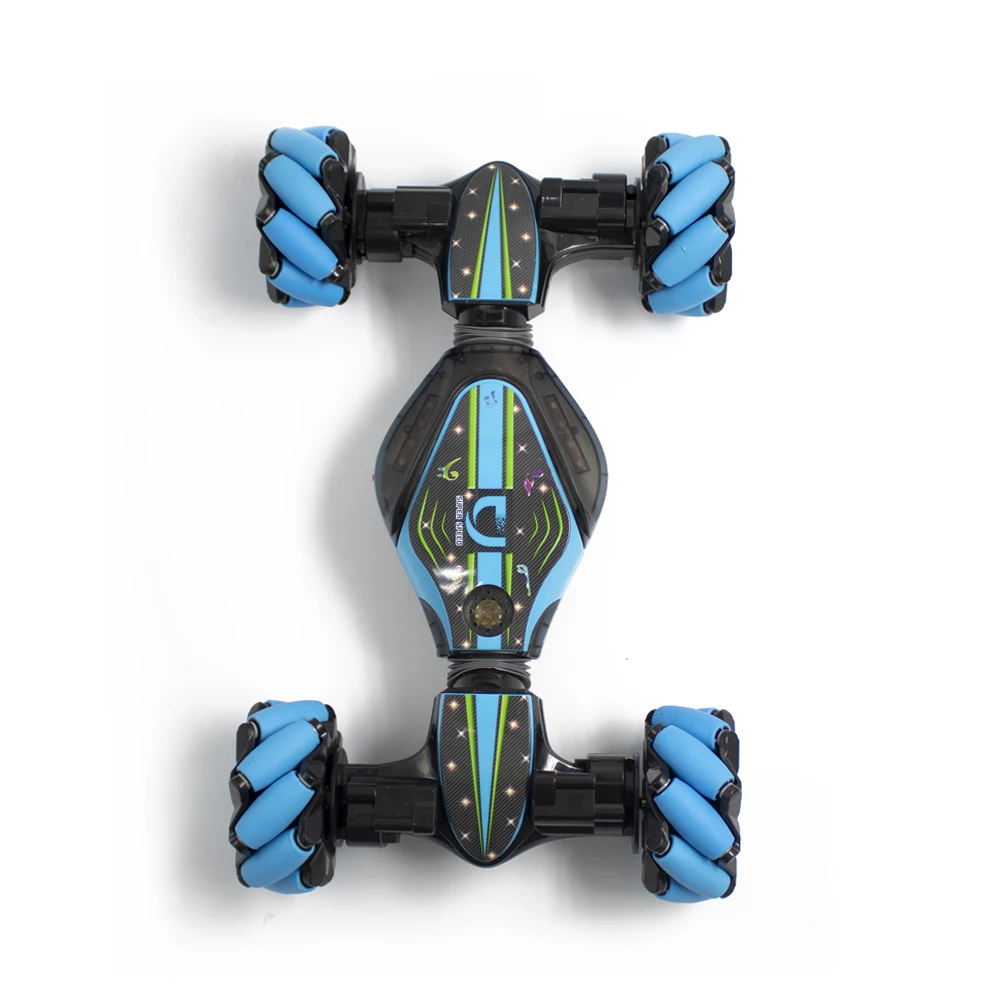 2.4GHz 4WD RC Stunt Car Off Road Car RC Deformable All-Terrain Double-Sided Car with Gesture Sensor Watch Lights Music Kids Toy