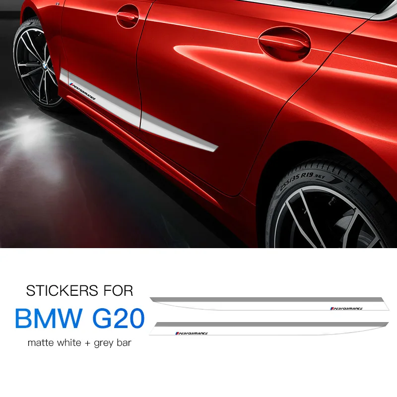 AIRSPEED M Performance sticker s наклейки для BMW G20 5D углеродное волокно виниловая автомобильная дверь боковая наклейка для BMW G20 аксессуары - Название цвета: Matte White