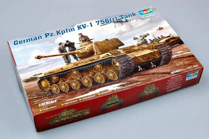 

Trumpeter 00366 1:35 assembled military KV-1 756R captured tank model kit