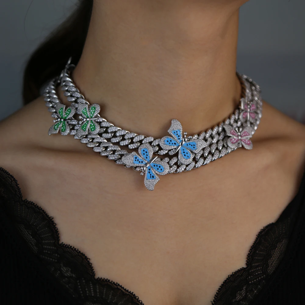 Miami Cuban Link Chain Butterfly Choker 