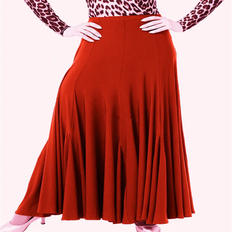 Black/red/blue/purple 4 colors flamenco skirts ballroom dance skirts women's ballroom standard waltz tango dance skirt