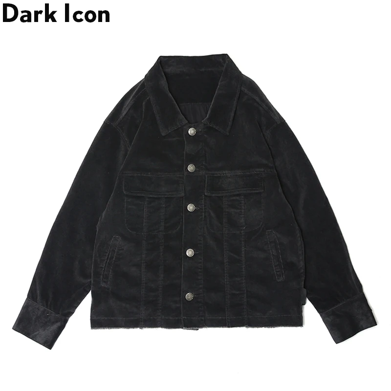 Темный значок Вельветовая куртка мужская с отложным воротником простая мужская куртка осенняя куртка для мужчин