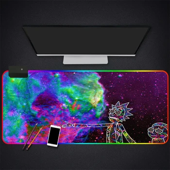 

RGB Mouse Pad Large Gaming Luminous Waterproof Non-slip Rubber Desk Mat Nebula Anime Mousepad Computer Laptop Keyboard Desk Pad