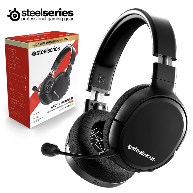 

SteelSeries ARCTIS 1 WIRELESS 4-in-1 Wireless Gaming Headphone with ClearCast Noise Canceling Headset for PC PS4 Nintendo