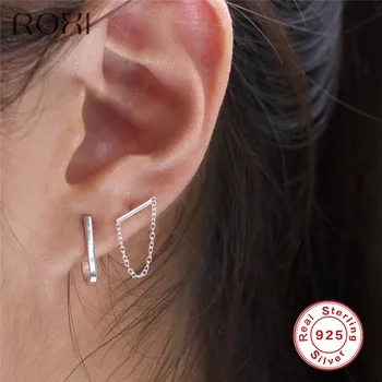 

ROXI Minimalist 925 Sterling Silver Earrings Stick Bar Long Tassel Chain Earrings for Women Dangle Drop Earrings Christmas Gifts
