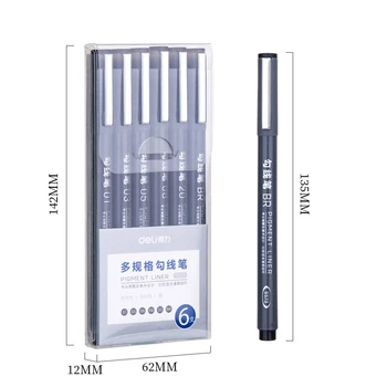 

Deli Art Marker Children Drawing Outline Stroke Pen Fine 0.5mm Double Tip Hook Line Pens Students Sketching Stationery Stabilo