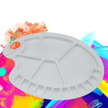 

1pc Plastic Palette Art Paint Plastic Drawing Tray Color Palette for Oil Watercolour White Painting Pallet Painting Tool