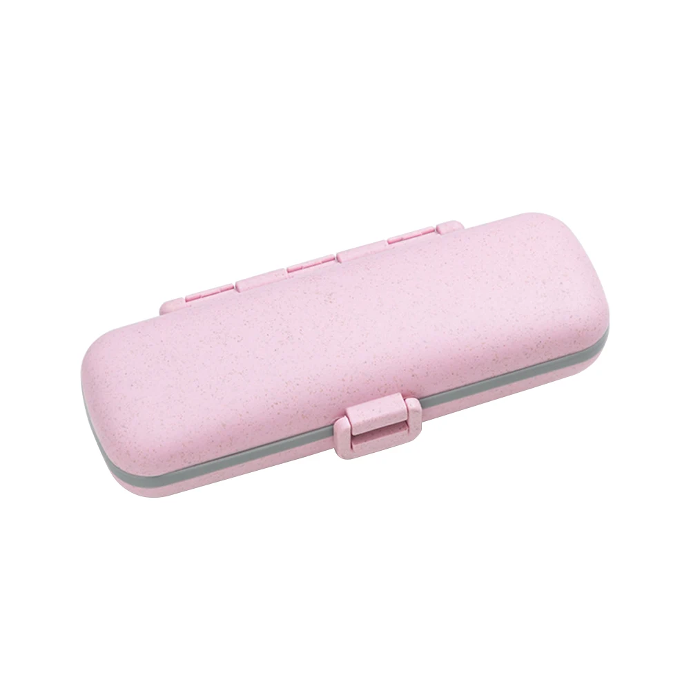 Home Container With 7 Compartments Travel Portable Daily Pill Box Organizer Multifunctional Moistureproof Wheat Straw Sealing |