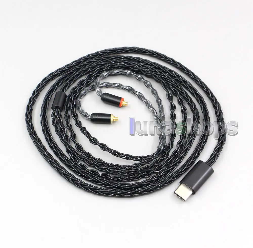 LN006001 Тип C MFI 8 ядер OCC посеребренный смешанный кабель для наушников Shure se535 se846 se215