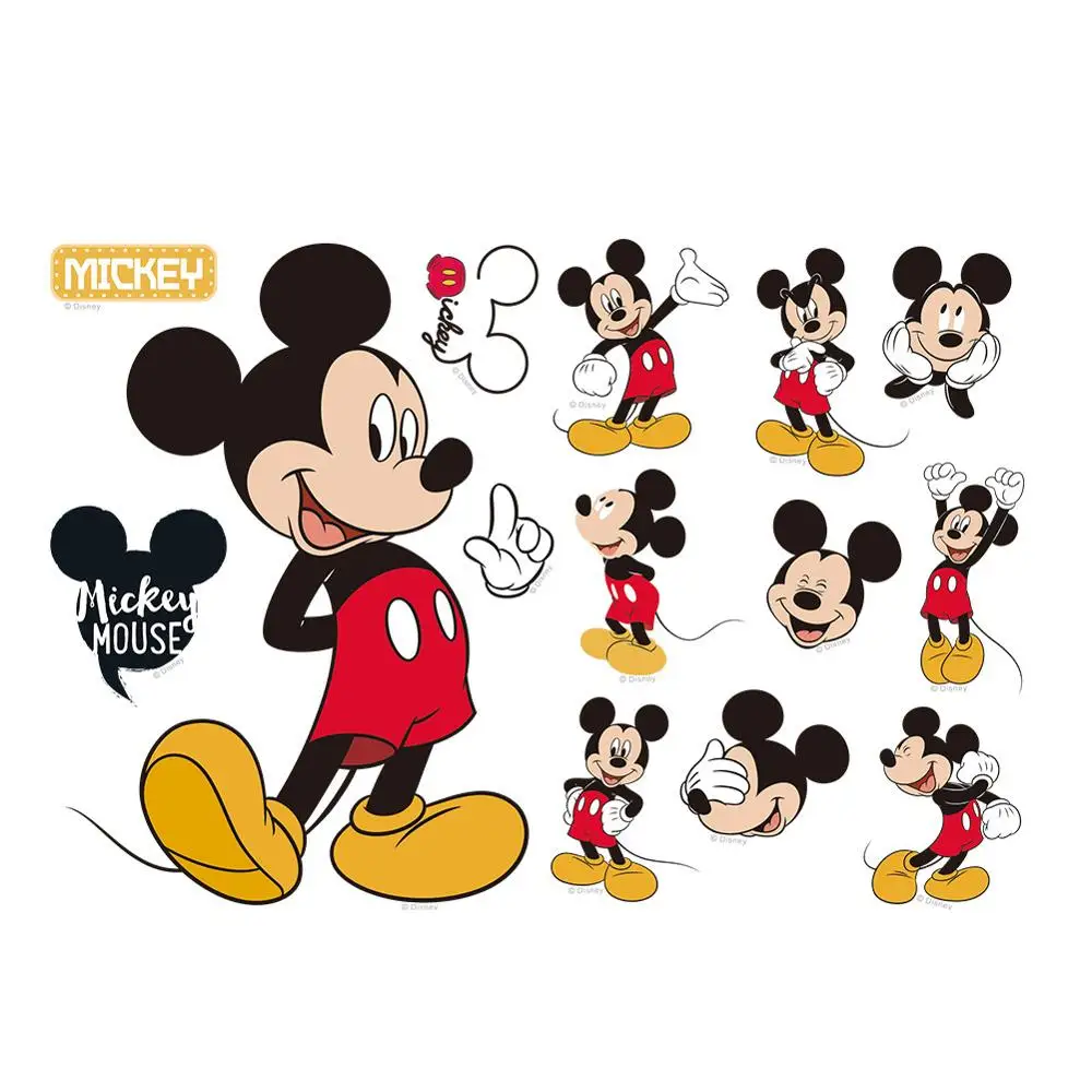 Disney мультфильм Микки Маус DIY игрушка Настенная Наклейка украшение наклейка с Минни Съемная водонепроницаемая ПВХ анимация childre