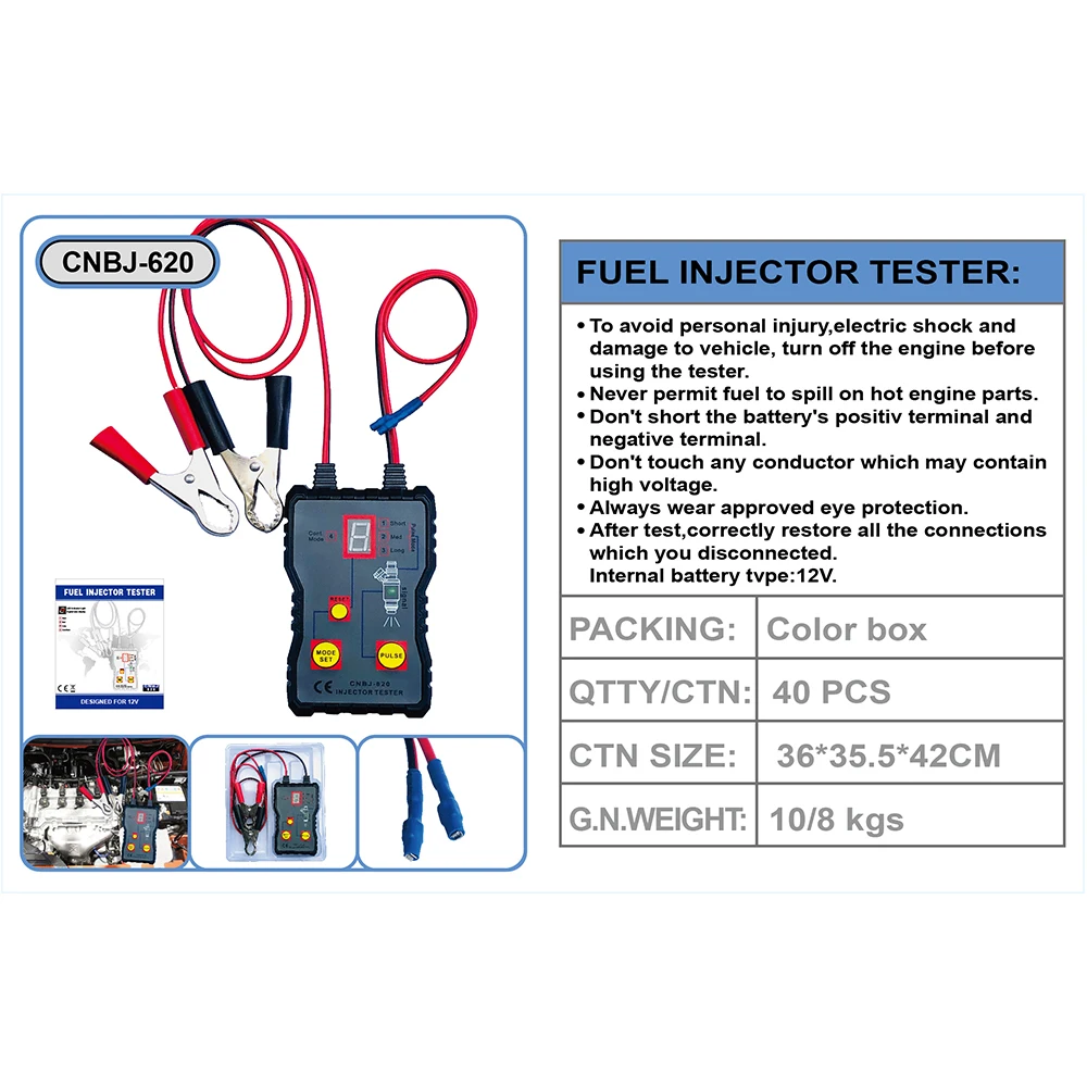 EM276 Professional Injector Tester Fuel Injector 4 Pluse Modes Tester Powerful Fuel System Scan Tool EM276 temperature gauge for motorcycle