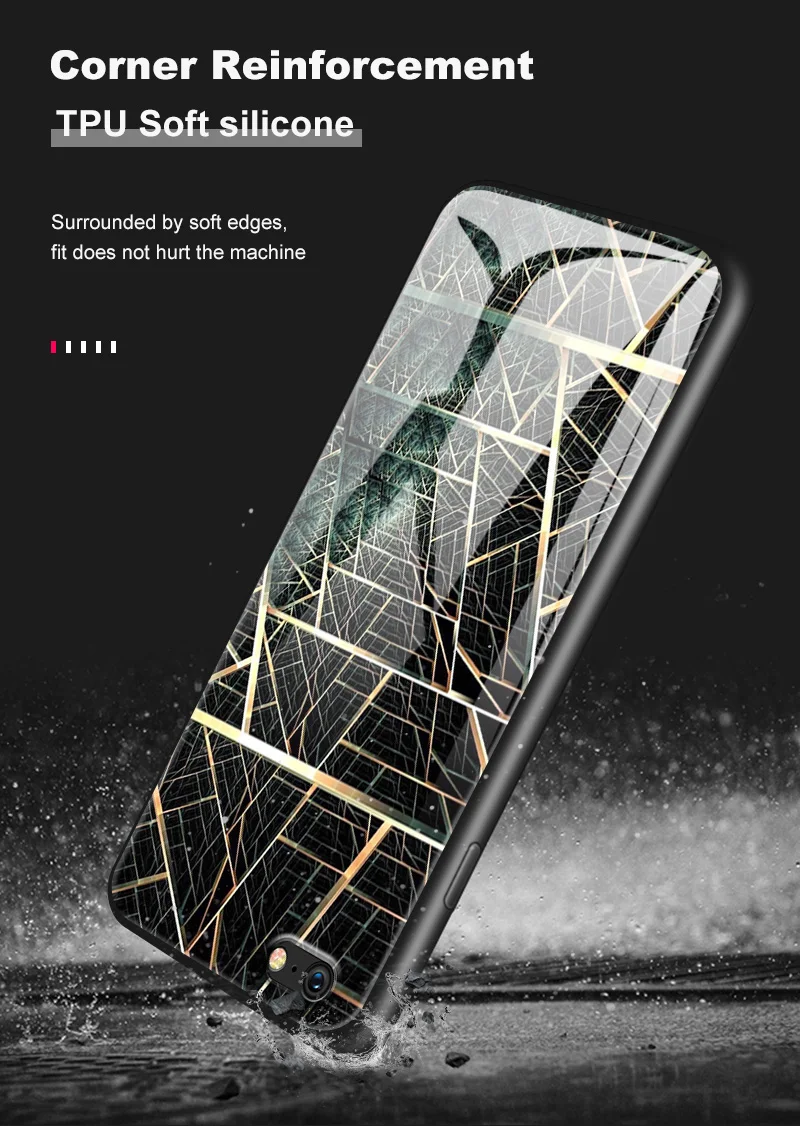 Закаленное стекло чехол для iPhone 5 5S SE 6 6S 7 8 Plus X XR XS MAX TPU Рамка для OnePlus 3T 5 5T 6 6T 7 7 Pro окрашенная текстура Капа