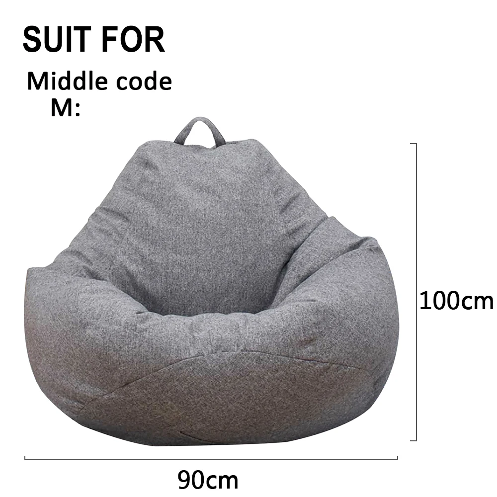 Large Small Lazy Sofas Cover Chairs without Filler Linen Cloth Lounger Seat Bean Bag Pouf Puff Couch Tatami Living Room
