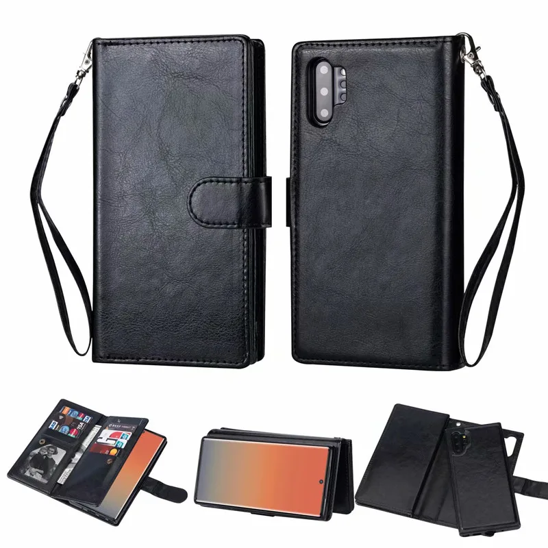 Luxury Flip Leather Wallet Card Case for Samsung S6 S7 S8 S9 S20 PLUS NOTE 8 10 20 Detachable 2in1 Magnetic Mobile phone Cover | Мобильные