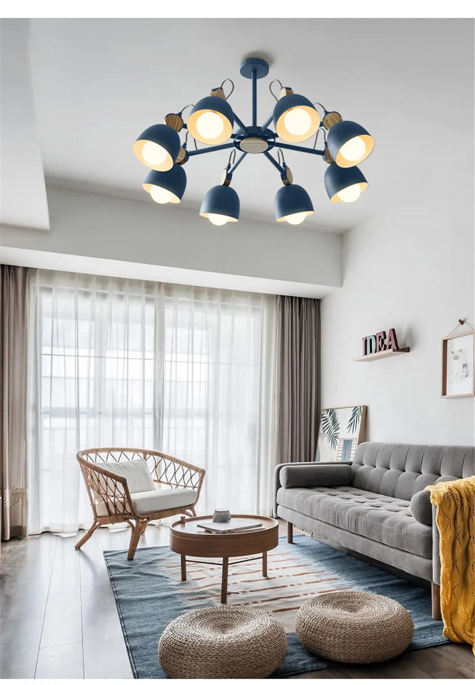 Lustres de Madeira Nordic Designer Colorido Macaron Arte Decoração Lustre Iluminação Sala Estar Cozinha Quarto Luminárias Led 5 Nordic designer colorido led lustres de madeira