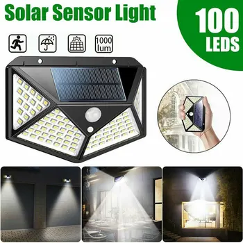 

100 LED Solar Light Outdoor Solar Lamp Powered Sunlight Waterproof PIR Motion Sensor Street Light for Garden Decoration