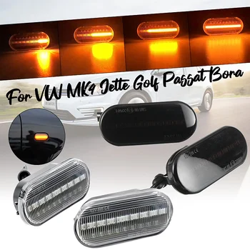 

2 Pcs LED Dynamic Side Marker Turn Signal Light Indicator for VW Bora Golf 3 4 Passat 3BG Polo SB6 SEAT Ibiza Leon Skoda Ford
