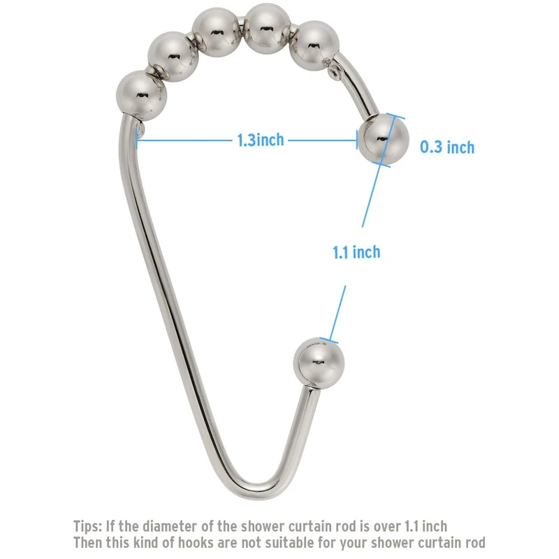 Крючки для занавески для душа, металлические кольца для шторы в душевой крючки для ванной штанги для душа занавес s, набор из 12