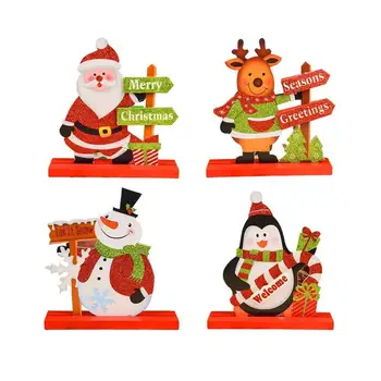 

4pcs Desktop Decors Wooden Desktop Craft Table Decors for Office Home Store