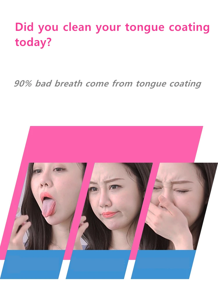 New 304 stainless steel Tongue Cleaner Food residue Tongue coating cleaner Bad Breath Removal tongue fur scraper Oral hygiene