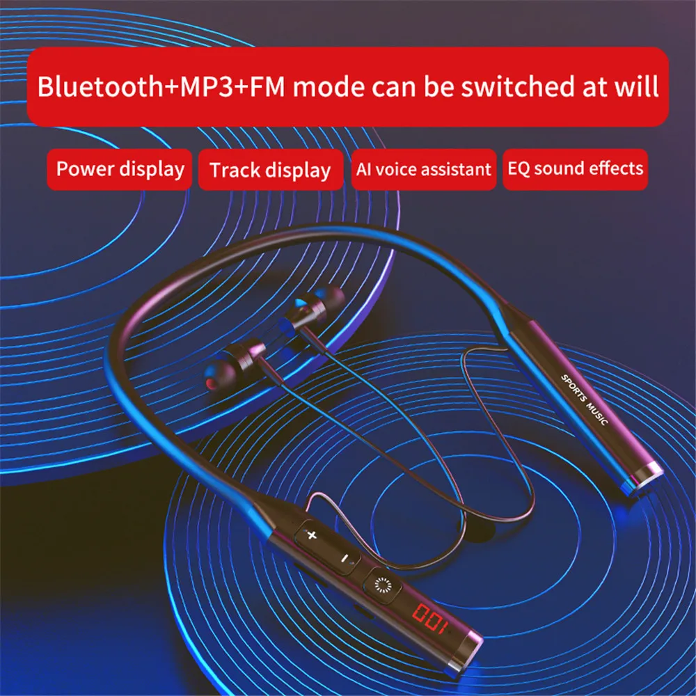 Bluetooth магнитные наушники с шейным ремешком Спортивные Беспроводные Наушники Hi-Fi